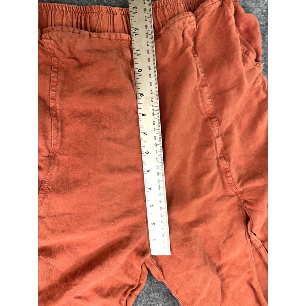 YFB Women's Rust Wide Leg Cropped Pants Elastic Waist Boho Medium - Picture 7 of 16